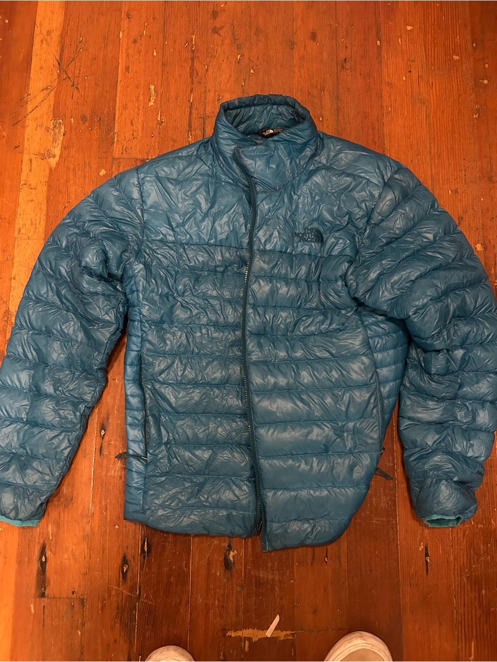 The north face blue down puffer